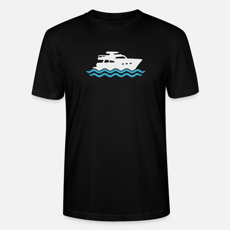 Yacht Silhouette Bateau à moteur - T-shirt bio CRAFTER Stanley Stella Unisexe - noir
