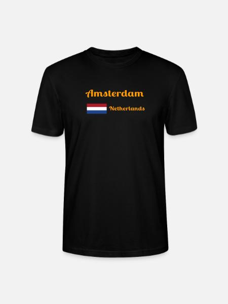 Amsterdam, Pays-Bas - Imprimés élégants - T-shirt bio CRAFTER Stanley Stella Unisexe - noir