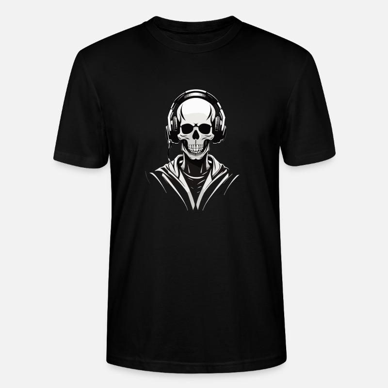 Skelleton DJ direct view - Stanley/Stella Unisex Bio-T-Shirt CRAFTER - Schwarz