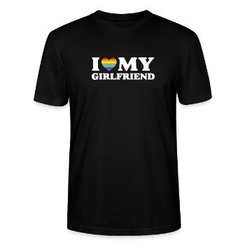 J’aime ma copine - LGBTQ - T-shirt bio CRAFTER Stanley Stella Unisexe - noir - Devant - Alina (178cm) & Michal (187cm)