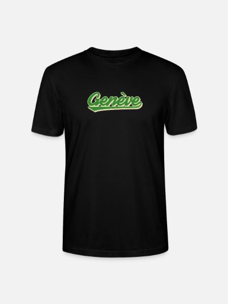Genève Grün Retro Script - Stanley/Stella Unisex Bio-T-Shirt CRAFTER - Schwarz