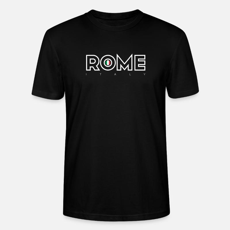 Drapeau italien de Rome O Emblem - T-shirt bio CRAFTER Stanley Stella Unisexe - noir