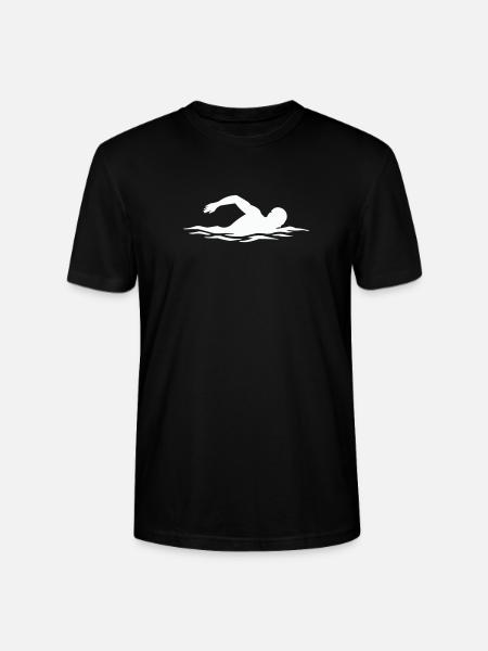 Schwimmer-Silhouette im Wasser - Stanley/Stella Unisex Bio-T-Shirt CRAFTER - Schwarz