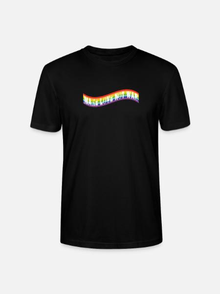 Faites l’amour, pas la guerre | Drapeau arc-en-ciel - T-shirt bio CRAFTER Stanley Stella Unisexe - noir