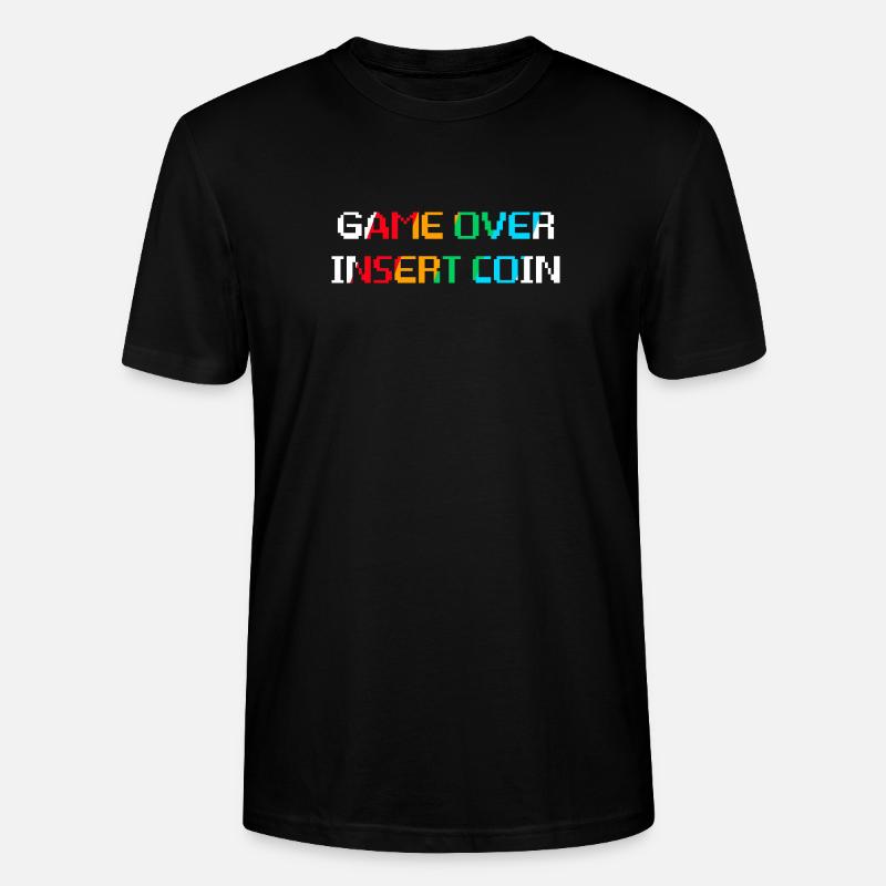 Game Over Münze einwerfen (dunkel) - Stanley/Stella Unisex Bio-T-Shirt CRAFTER - Schwarz