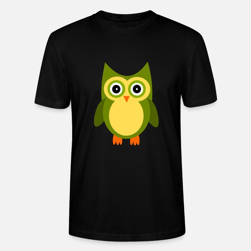 grüne Eule Vogel grün - Stanley/Stella Unisex Bio-T-Shirt CRAFTER - Schwarz