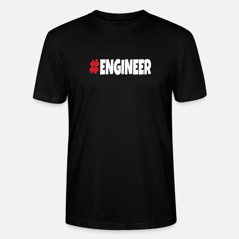 #engineer Rouge & Blanc - T-shirt bio CRAFTER Stanley Stella Unisexe - noir
