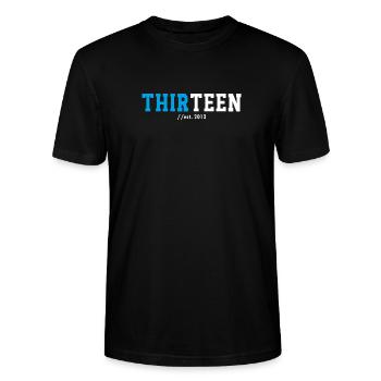 Idée cadeau pour les 13 ans 2026 Treize Adolescents - T-shirt bio CRAFTER Stanley Stella Unisexe - noir - Devant - Alina (178cm) & Michal (187cm)