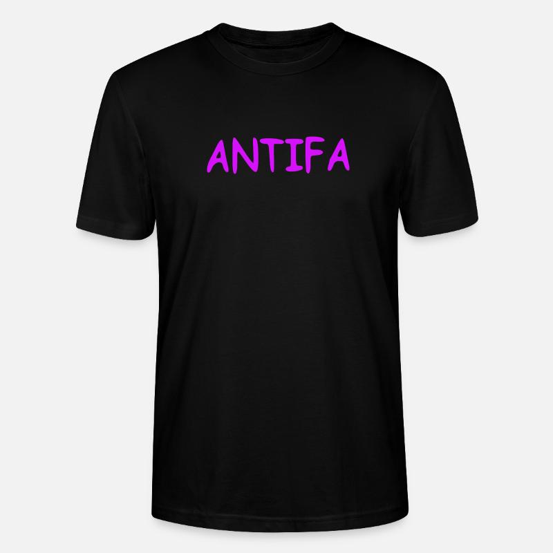 Antifa - lilac - Stanley/Stella CRAFTER Unisex Organic T-Shirt - black