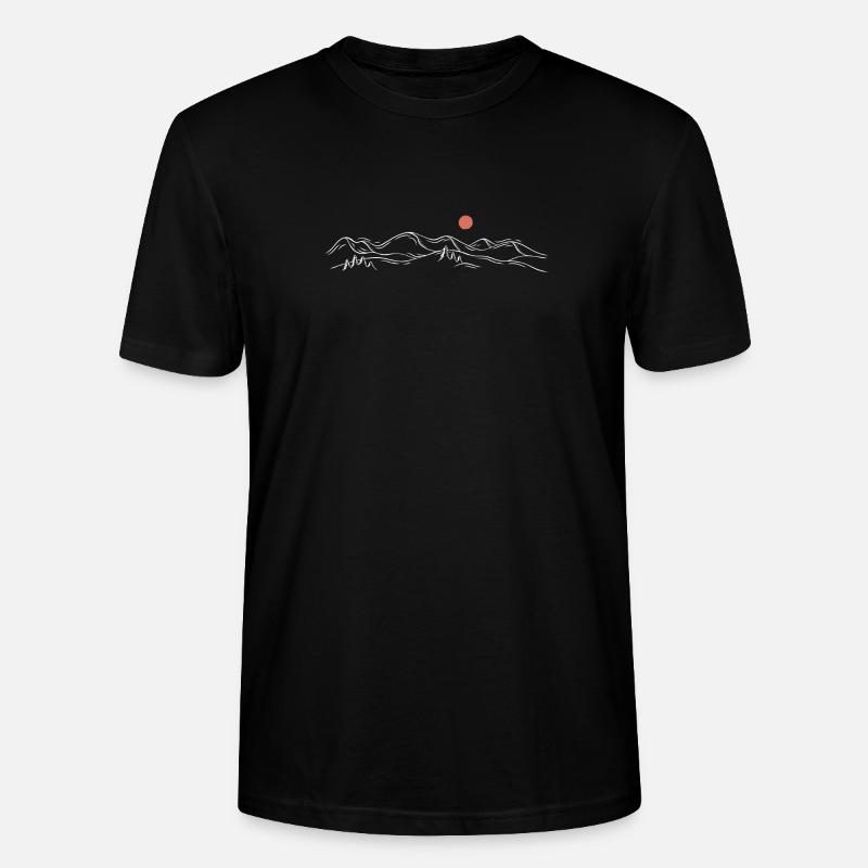 Minimaler Sunset Ridge - Stanley/Stella Unisex Bio-T-Shirt CRAFTER - Schwarz