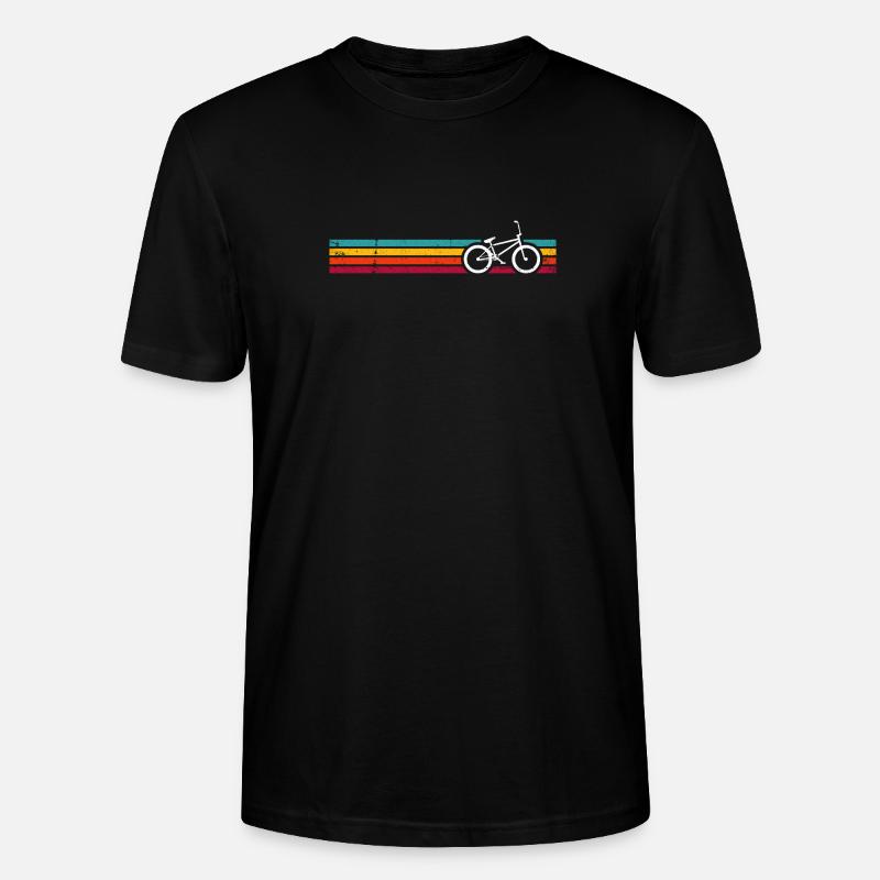 Rayures de vélo arc-en-ciel rétro - T-shirt bio CRAFTER Stanley Stella Unisexe - noir