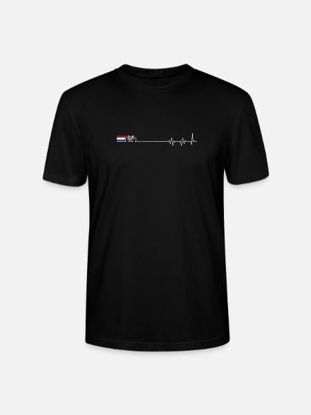 Dutch Bicycle Heartbeat - Stanley/Stella CRAFTER Unisex Organic T-Shirt - black