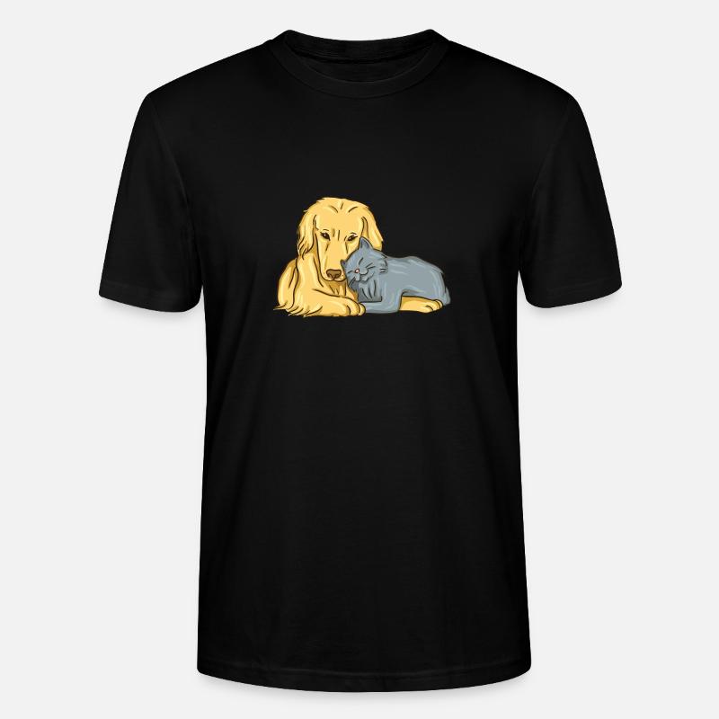 chat et chien - T-shirt bio CRAFTER Stanley Stella Unisexe - noir