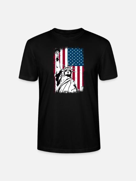 Statue of Liberty America - Stanley/Stella CRAFTER Unisex Organic T-Shirt - black