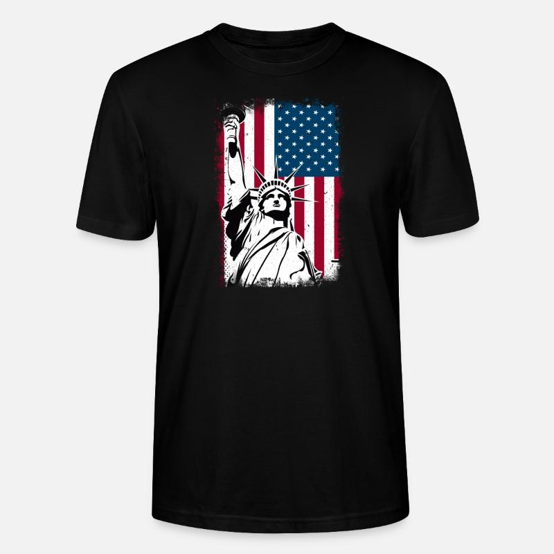 Freiheitsstatue Amerika - Stanley/Stella Unisex Bio-T-Shirt CRAFTER - Schwarz
