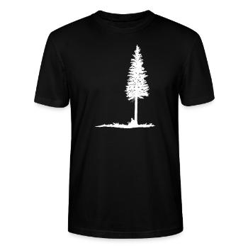 Joueur de guitare sous l'arbre (silhouette blanche) - T-shirt bio CRAFTER Stanley Stella Unisexe - noir - Devant - Alina (178cm) & Michal (187cm)