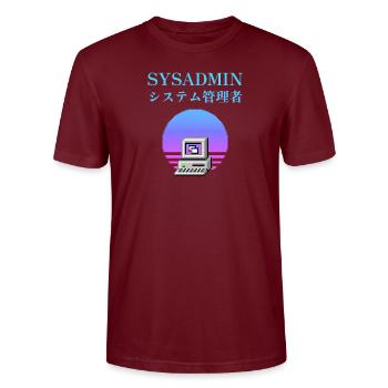 Sysadmin-| システム管理者 | Dampfwelle - Stanley/Stella Unisex Bio-T-Shirt CRAFTER - Burgunderrot - Vorne - Alina (178cm) & Michal (187cm)