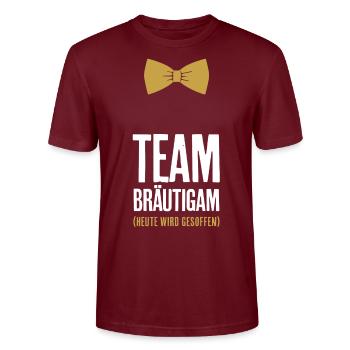 Team Bräutigam - Stanley/Stella Unisex Bio-T-Shirt CRAFTER - Burgunderrot - Vorne - Alina (178cm) & Michal (187cm)