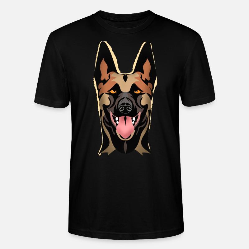 malinois de face - T-shirt bio CRAFTER Stanley Stella Unisexe - noir