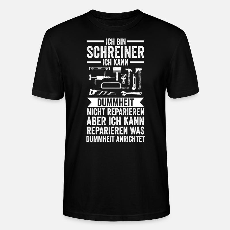 Schreiner Beruf Holzbearbeiter Geschenk - Stanley/Stella Unisex Bio-T-Shirt CRAFTER - Schwarz