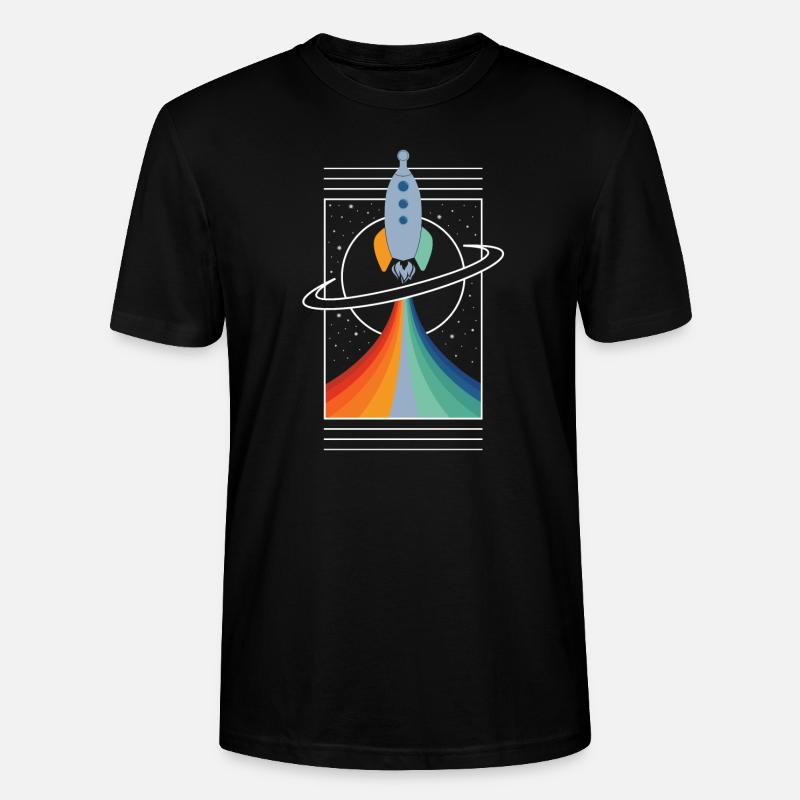 Rakete (Bunt, Umriss) - Stanley/Stella Unisex Bio-T-Shirt CRAFTER - Schwarz