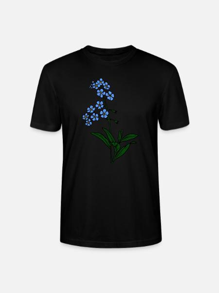 Vergissmeinnicht blau - Stanley/Stella Unisex Bio-T-Shirt CRAFTER - Schwarz