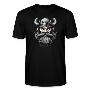 horned helmet - Stanley/Stella CRAFTER Unisex Organic T-Shirt - black - Front - Alina (178cm) & Michal (187cm)