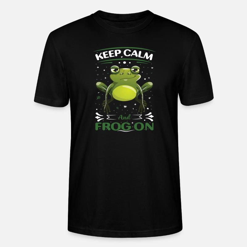 Keep Calm and Frog on - Stanley/Stella Unisex Bio-T-Shirt CRAFTER - Schwarz