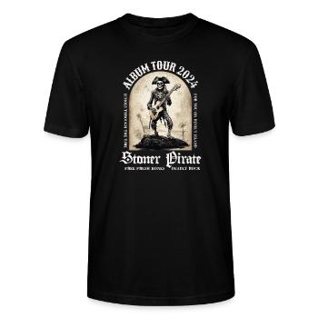 "Stoner Pirate T-Shirt - Album Tour 2024" - Stanley/Stella Unisex Bio-T-Shirt CRAFTER - Schwarz - Vorne - Alina (178cm) & Michal (187cm)