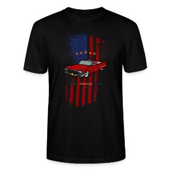 Drapeau américain - T-shirt bio CRAFTER Stanley Stella Unisexe - noir - Devant - Alina (178cm) & Michal (187cm)