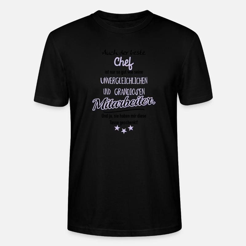 bester Chef grandiose Mitarbeiter - Stanley/Stella Unisex Bio-T-Shirt CRAFTER - Schwarz