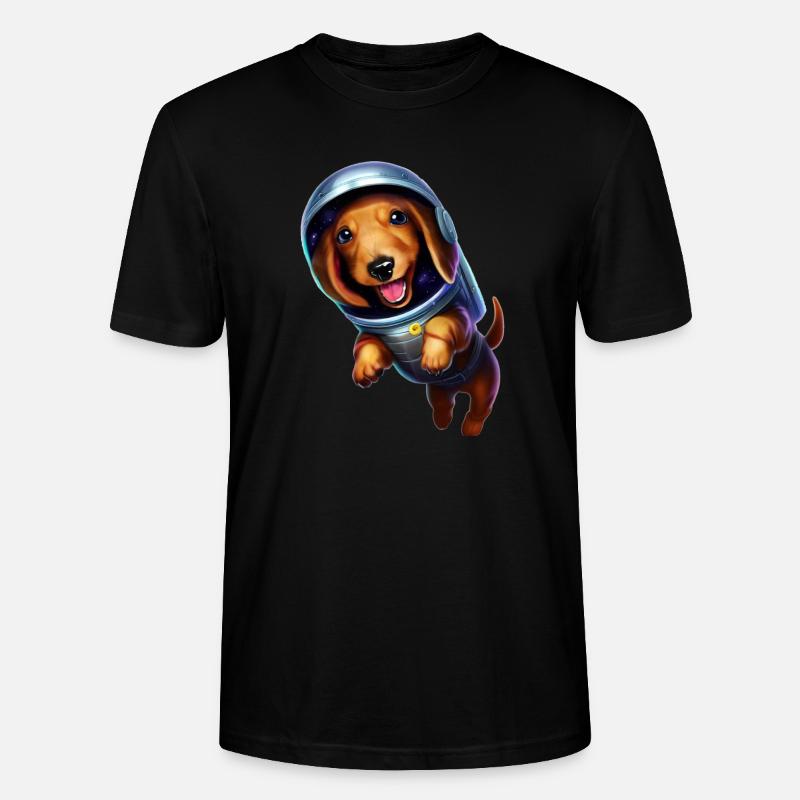 Dachshund in space - Stanley/Stella Unisex Bio-T-Shirt CRAFTER - Schwarz
