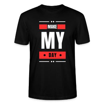 Make My Day - T-shirt bio CRAFTER Stanley Stella Unisexe - noir - Devant - Alina (178cm) & Michal (187cm)
