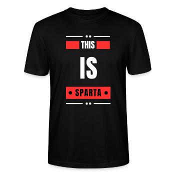 This is Sparta - Stanley/Stella CRAFTER Unisex Organic T-Shirt - black - Front - Alina (178cm) & Michal (187cm)