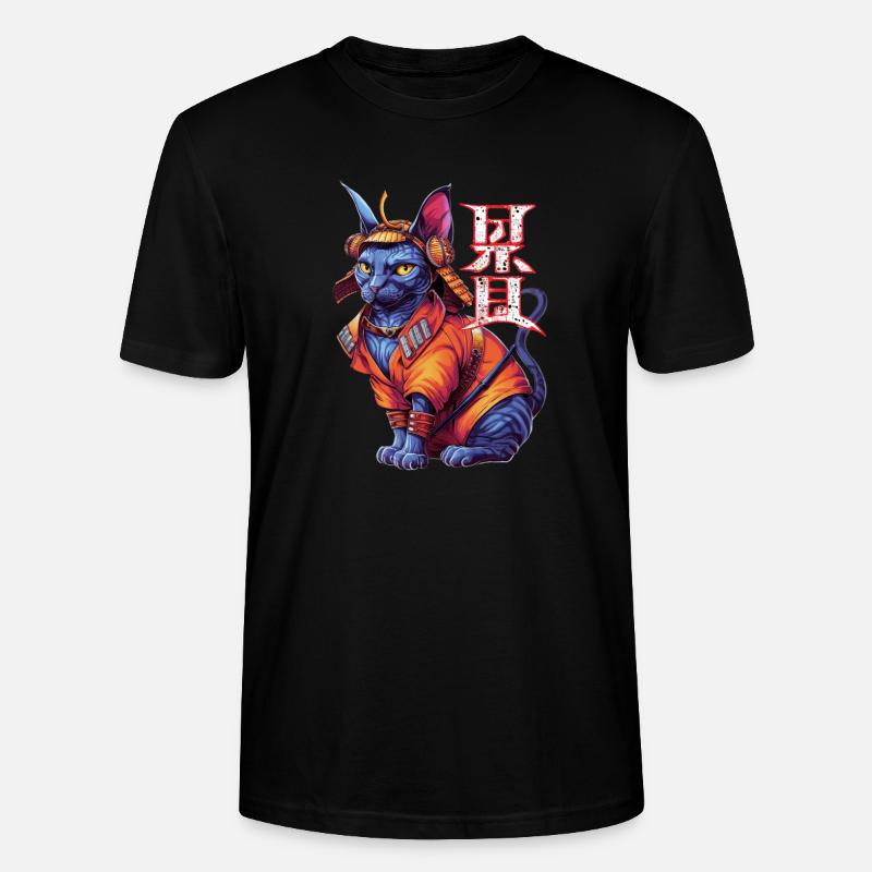 Samurai-Katze - Ninja-Kätzchen - Stanley/Stella Unisex Bio-T-Shirt CRAFTER - Schwarz