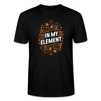 Chemiker Chemie Wissenschaft Atom Molecule - Stanley/Stella Unisex Bio-T-Shirt CRAFTER - Schwarz - Vorne - Alina (178cm) & Michal (187cm)