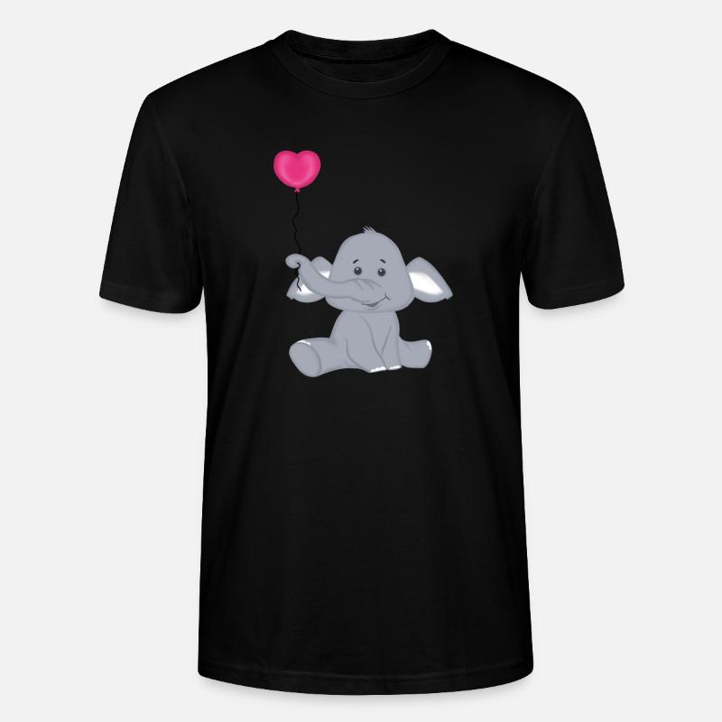 Baby Elefant mit Herz Luftbalon - Stanley/Stella Unisex Bio-T-Shirt CRAFTER - Schwarz