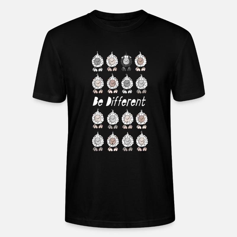 Be Different Moutons - T-shirt bio CRAFTER Stanley Stella Unisexe - noir