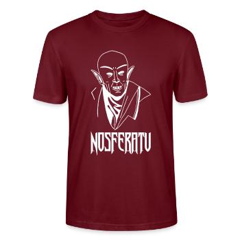 Nosferatu le vampire (blanc) - T-shirt bio CRAFTER Stanley Stella Unisexe - bordeaux - Devant - Alina (178cm) & Michal (187cm)