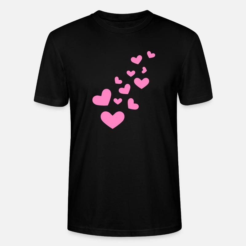 Herzchen Herz Muster Geschenk - Stanley/Stella Unisex Bio-T-Shirt CRAFTER - Schwarz