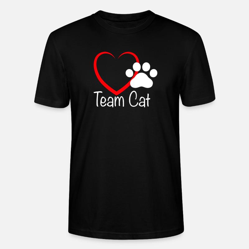 Team Cat mit Herzchen - Stanley/Stella Unisex Bio-T-Shirt CRAFTER - Schwarz