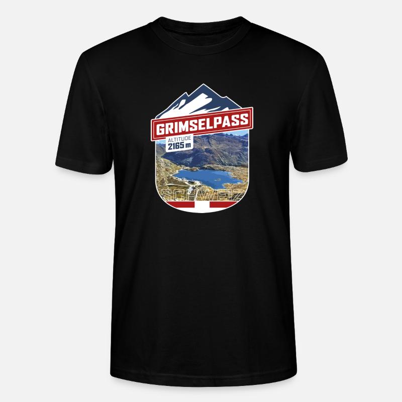 Grimselpass | Sticker - Stanley/Stella Unisex Bio-T-Shirt CRAFTER - Schwarz