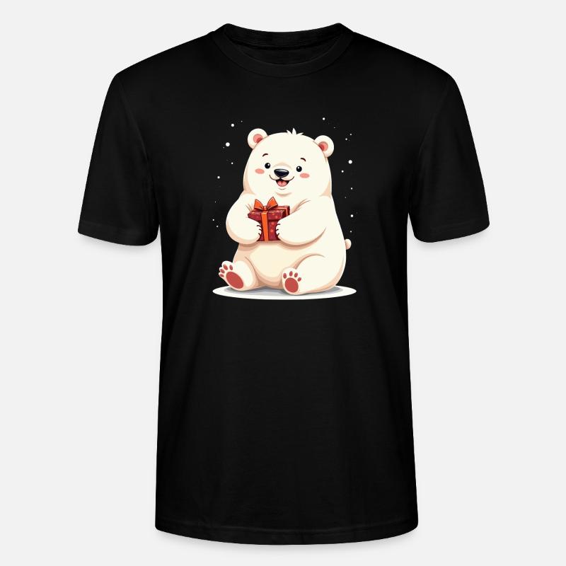 Niedlicher Eisbär mit Geschenkillustration - Stanley/Stella Unisex Bio-T-Shirt CRAFTER - Schwarz