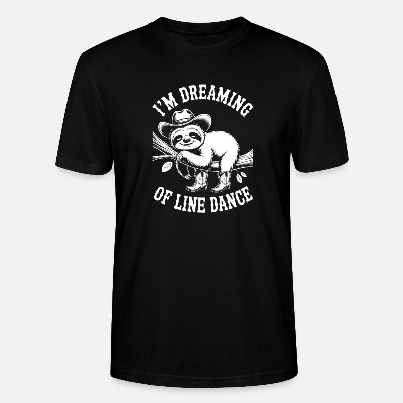 Faultier  im Line Dance Traum - Stanley/Stella Unisex Bio-T-Shirt CRAFTER - Schwarz