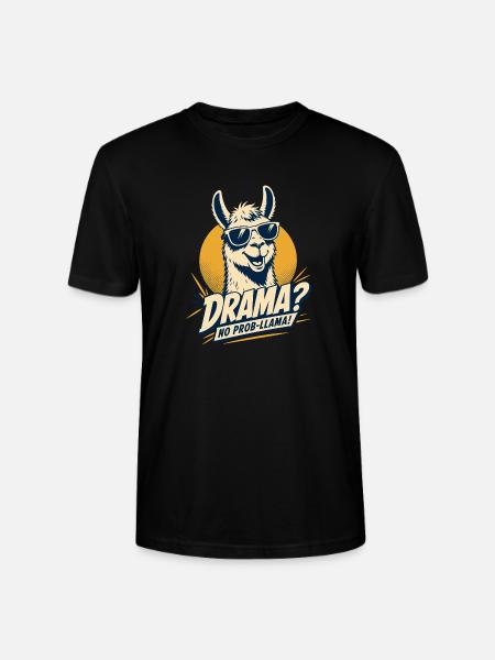 Drama No Prob Llama Humor - Stanley/Stella CRAFTER Unisex Organic T-Shirt - black