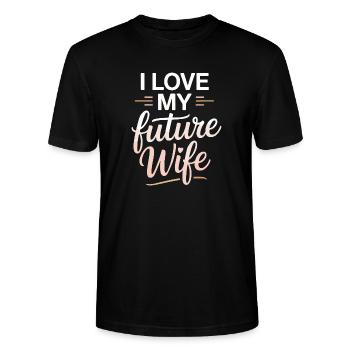 J’adore mon futur épouse Cadeau romantique - T-shirt bio CRAFTER Stanley Stella Unisexe - noir - Devant - Alina (178cm) & Michal (187cm)