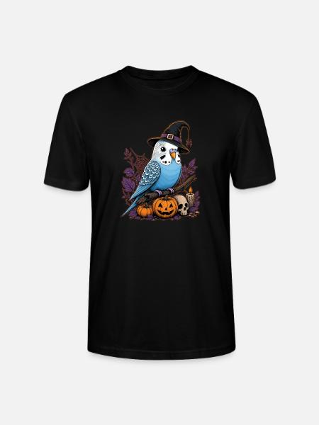 Wellensittich Halloween - Stanley/Stella Unisex Bio-T-Shirt CRAFTER - Schwarz