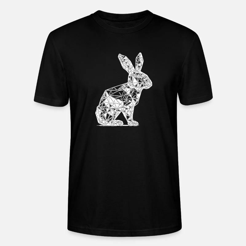 Geometric Lines Rabbit Rabbit Head - Stanley/Stella CRAFTER Unisex Organic T-Shirt - black