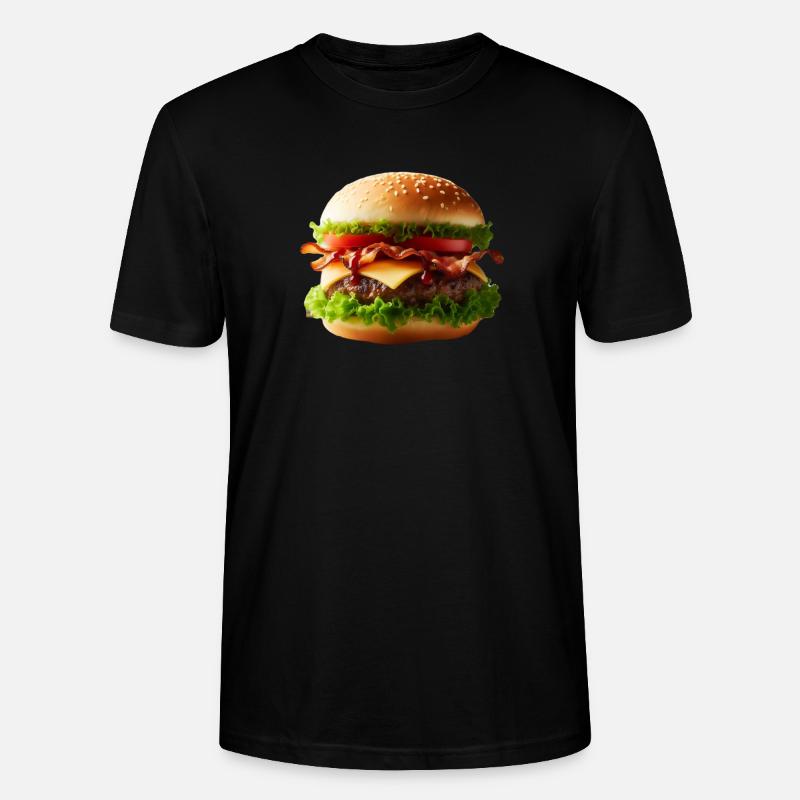 Großer Burger - Stanley/Stella Unisex Bio-T-Shirt CRAFTER - Schwarz