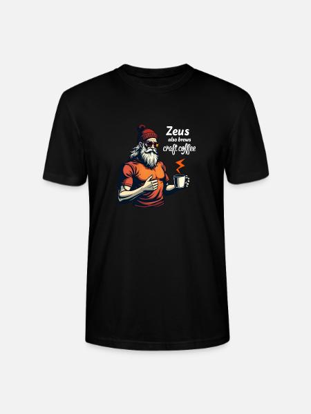 Zeus also brews craft coffee! - Stanley/Stella CRAFTER Unisex Organic T-Shirt - black